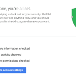 Screenshot all set Google security checkup.