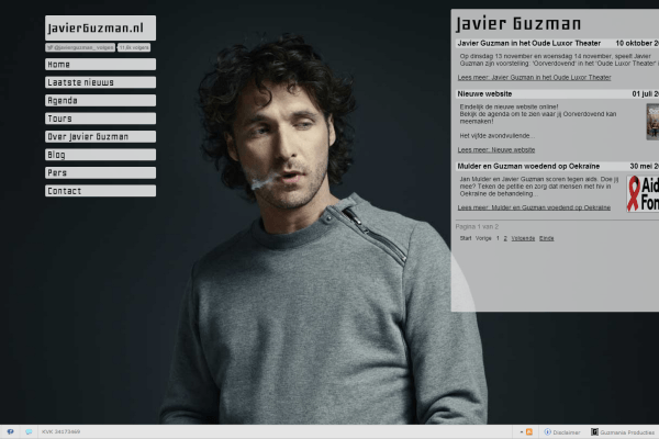 Screenshot website nieuws Javier Guzman - Javierguzman.nl.