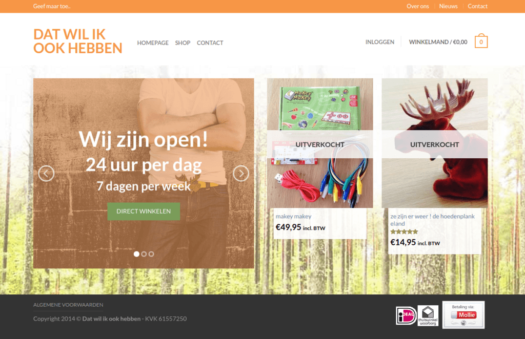 Screenshot homepage Dat wil ik ook hebben.nl