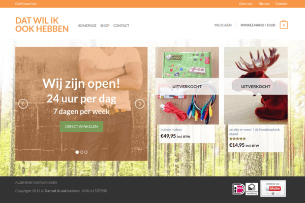 Screenshot homepage Dat wil ik ook hebben.nl