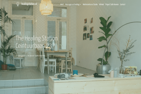 Screenshot website Healing Station Amsterdam - Home