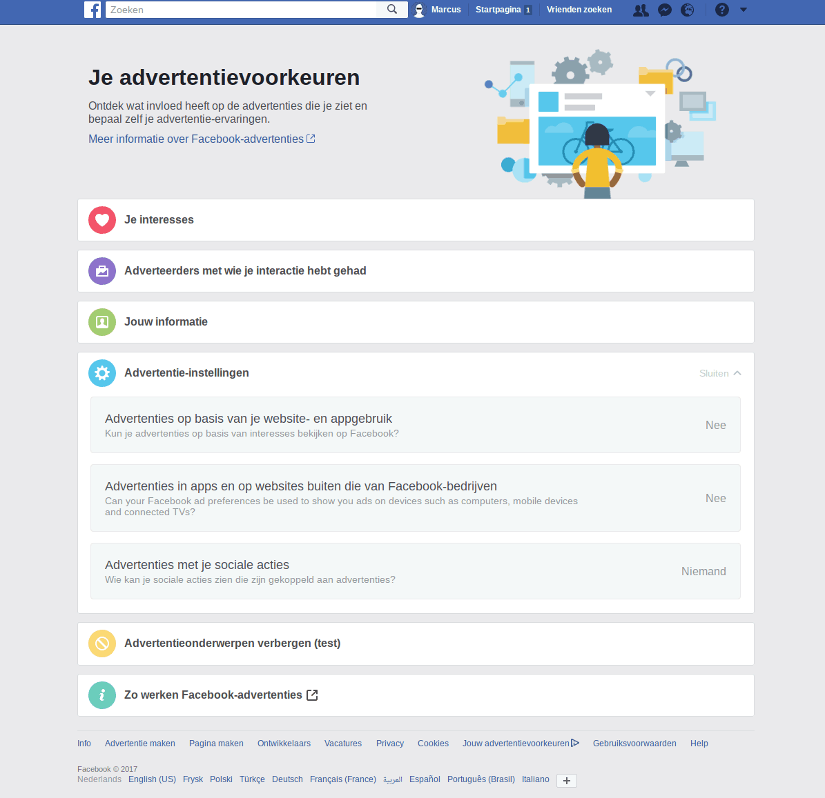 Facebook privacy intstellingen 6 - Advertentievoorkeuren