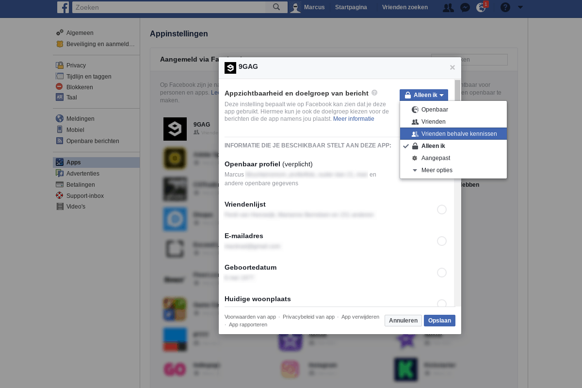 Facebook privacy intstellingen 6 - Facebook Apps