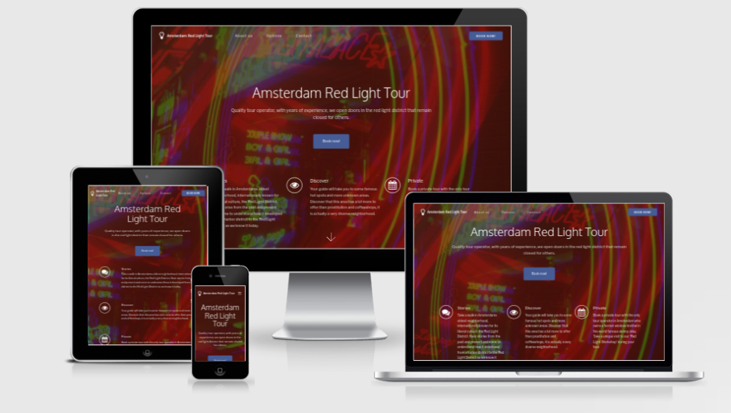 Screenshot Responsive Test Amsterdam Red Light Tour