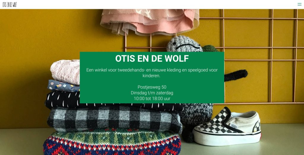 Screenshot website Otis en de wolf.